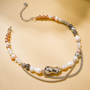 SILVER PEARL CHOKER NECKLACE