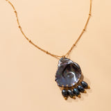 GREY PEARL SPARKLE NECKLACE