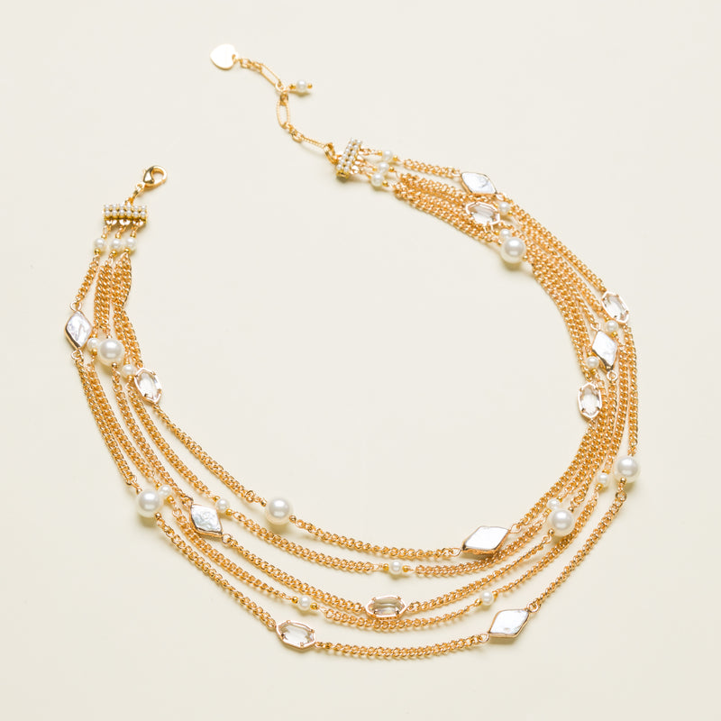 LAYERED PEARL STATEMENT  NECKLACE (Cindy Selected)