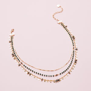 MALACHITE DELICATE LAYERED NECKLACE (Cindy Selected)