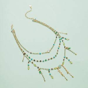 MALACHITE TRIPLE LAYERED NECKLACE (Cindy Selected)