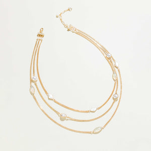 TRI-LAYER GOLD CHAIN NECKLACE