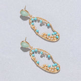 TURQUOISE OVAL EARRINGS