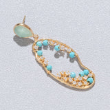 TURQUOISE OVAL EARRINGS