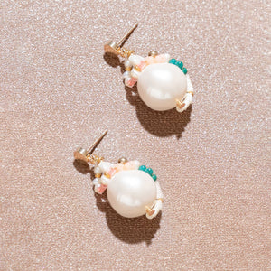 FREEFORM PEARL DROP EARRINGS