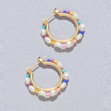 PEARL HUGGIE EARRINGS