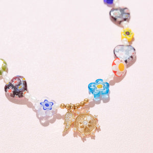 LOVE FLORAL BEAD NECKLACE