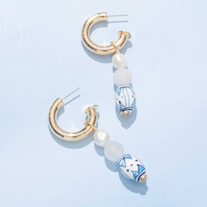 BLUE HUGGIE DROP EARRINGS