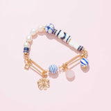 WHITE AND LAPIS BRACELET