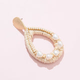 TEARDROP RATTAN PEARL EARRINGS