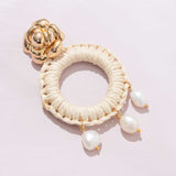GEO RATTAN DROP EARRINGS