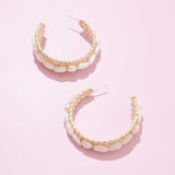 RATTAN MESH HOOP EARRINGS