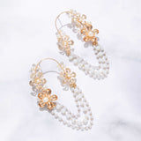 WHITE PEARL CHARM EARRINGS